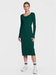 Tommy Hilfiger Sukienka dzianinowa WW0WW37559 Zielony Slim Fit. Zielone sukienki Tommy Hilfiger, xs, bez wzorów, z bawełny, bez kołnierzyka, bez ramiączek. Za 399.99 zł.
