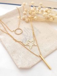 Atelier MIU Pozłacany naszyjnik z elementami ozdobnymi - dł. 55 cm rozmiar: onesize. Żółte naszyjniki atelier MIU, z materiału, pozłacane. Za 57.20 zł.