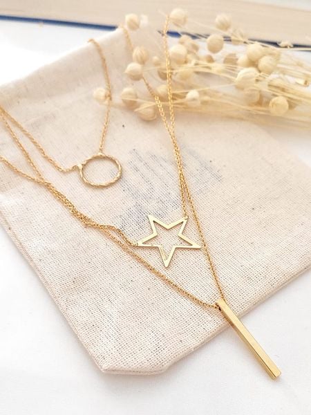 Atelier MIU Pozłacany naszyjnik z elementami ozdobnymi - dł. 55 cm rozmiar: onesize. Żółte naszyjniki atelier MIU, z materiału, pozłacane. Za 65.85 zł.