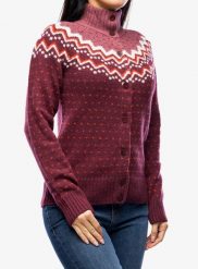 Bluza damska Fjallraven Ovik Knit Cardigan. Czerwone bluzy Fjällräven, na zimę, uniwersalny, bez wzorów, z dzianiny, biznesowe, bez ramiączek, bez kaptura. Za 629.99 zł.