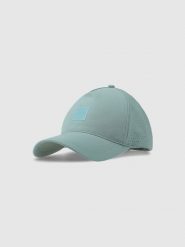4F Czapka z daszkiem strapback uniseks - turkusowa S/M. Niebieskie czapki z daszkiem 4f, na lato, bez wzorów, z syntetyku, klasyczne. W wyprzedaży za 59.99 zł.