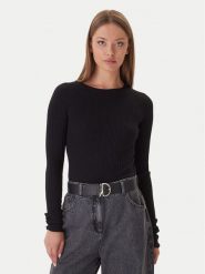 Patrizia Pepe Sweter 2K0337/K7S0-K103 Czarny Slim Fit. Czarne swetry Patrizia Pepe, s, bez wzorów, z wiskozy, bez ramiączek. Za 829.99 zł.