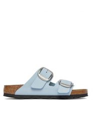 Birkenstock Klapki Arizona Big Buckle 1031860 Błękitny. Niebieskie klapki Birkenstock, bez wzorów, ze skóry, bez obcasa, bez zapięcia. Za 599.99 zł.