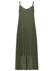 Sublevel Sukienka w kolorze ciemnozielonym rozmiar: L/XL. Zielone sukienki Sublevel, l, bez wzorów, bez kołnierzyka, bez ramiączek, midi, rozkloszowane. Za 117.17 zł.