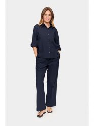 SAINT TROPEZ Koszula w kolorze granatowym rozmiar: L. Niebieskie koszule Saint Tropez, l, bez wzorów, z bawełny, bez kołnierzyka, bez ramiączek. Za 124.95 zł.