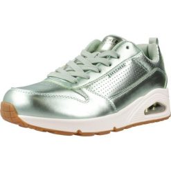 Buty SKECHERS UNO - METALLIXS Zielony. Zielone buty sportowe lifestyle Skechers, bez wzorów, ze skóry ekologicznej, casualowe, bez zapięcia. Za 408.99 zł.
