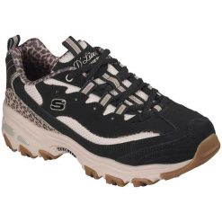 Buty sportowe Skechers D'lites-wild Charm. Brązowe buty treningowe Skechers, bez wzorów, z materiału, bez zapięcia, na fitness i siłownię. Za 590.00 zł.