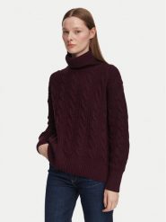 Barbour Golf Agatha LKN1803RE91 Fioletowy Relaxed Fit. Fioletowe swetry Barbour, bez wzorów, z wełny, bez ramiączek. Za 659.99 zł.