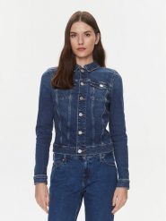 Tommy Jeans Kurtka jeansowa Vivianne DW0DW17215 Granatowy Regular Fit. Niebieskie kurtki Tommy Jeans, s, bez wzorów, z bawełny, bez kaptura. Za 299.99 zł.