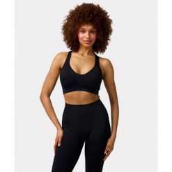 Biustonosz bezszwowy Carpatree Elite czarny. Czarne biustonosze sportowe Carpatree, bez wzorów, na fitness i siłownię. W wyprzedaży za 129.99 zł.