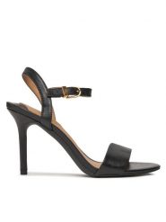 Lauren Ralph Lauren Sandały 802940588001 Czarny. Czarne sandały Lauren Ralph Lauren, bez wzorów, ze skóry, bez obcasa, na szpilce, bez zapięcia. Za 599.99 zł.