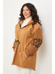 Curvy Lady Parka w kolorze jasnobrązowym rozmiar: 44/46. Brązowe płaszcze Curvy Lady, bez wzorów, klasyczne, bez kaptura. Za 108.99 zł.