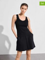 Les Lunes Topy (2 szt.) "Maala" w kolorze czarnym rozmiar: M. Czarne topy Les Lunes, m, bez wzorów, z koronki, klasyczne, bez kołnierzyka, bez ramiączek. Za 65.99 zł.