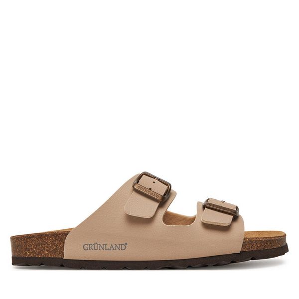 Klapki Grünland. Brązowe klapki Grünland, bez wzorów, bez obcasa, bez zapięcia. Za 189.99 zł.