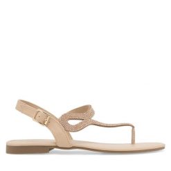 Sandały Jenny Fairy. Brązowe sandały Jenny Fairy, bez wzorów, bez obcasa, na płaskiej podeszwie, bez zapięcia. Za 99.99 zł.