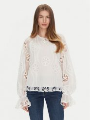 BARDOT Bluzka 59731TB Biały Regular Fit. Białe bluzki Bardot, bez wzorów, z syntetyku, bez kołnierzyka, bez ramiączek. Za 399.99 zł.