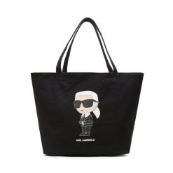 Torebka KARL LAGERFELD. Czarne shopper bag KARL LAGERFELD, bez wzorów, bez dodatków. Za 219.99 zł.