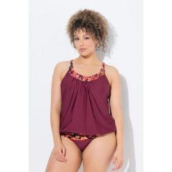 Damskie Tankini wzorzyste detale miękkie miseczki regulowane ramiączka. Czerwone bikini Ulla Popken, bez wzorów, z elastanu. Za 279.99 zł.