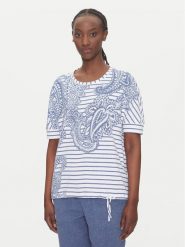 Olsen T-Shirt 11105121 Niebieski Regular Fit. Niebieskie t-shirty Olsen, bez wzorów, z bawełny, bez kołnierzyka, bez ramiączek. Za 279.99 zł.