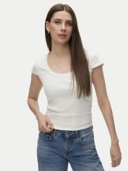Vero Moda T-Shirt Chloe 10344953 Biały Slim Fit. Białe t-shirty Vero Moda, xs, bez wzorów, z bawełny, bez kołnierzyka, bez ramiączek. Za 69.99 zł.