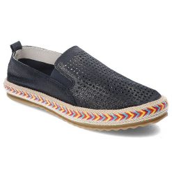 Granatowe Espadryle Lanqier Stylowe Wsuwane Obuwie Damskie. Niebieskie espadryle Lanqier, bez wzorów, z materiału, eleganckie, bez obcasa. Za 129.00 zł.