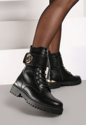 Czarne Botki Workery z Rzepem Metalowymi Wstawkami i Elegancką Aplikacją Nolrina. Czarne botki Born2be, z aplikacjami, z jeansu, eleganckie, bez obcasa, na obcasie, bez zapięcia. W wyprzedaży za 119.99 zł.