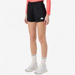 Spodenki damskie Kappa Borda. Czarne szorty sportowe Kappa, bez wzorów, na fitness i siłownię. Za 122.00 zł.