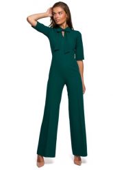 Kombinezon z Wiązaniem - Zielony. Zielone kombinezony MOE, l, bez wzorów, z elastanu, eleganckie, bez kołnierzyka, bez ramiączek. Za 288.90 zł.