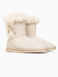 Blackfield Botki zimowe "Chuckson" w kolorze kremowym rozmiar: 37. Brązowe botki Blackfield, bez wzorów, z materiału, z okrągłym noskiem, bez obcasa, bez zapięcia. Za 143.56 zł.