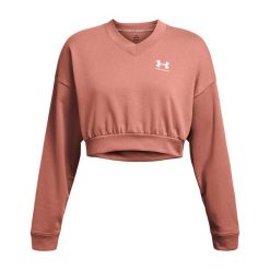 Bluza treningowa damska Under Armour Rival Terry Os Crop Crew. Czerwone bluzy Under Armour, m, bez wzorów, bez kaptura, na fitness i siłownię. Za 209.99 zł.