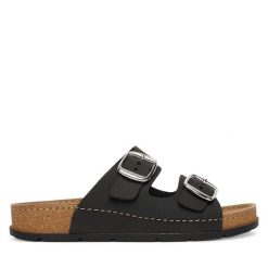 Klapki Scholl. Czarne klapki Scholl, bez wzorów, bez obcasa, bez zapięcia. Za 409.99 zł.