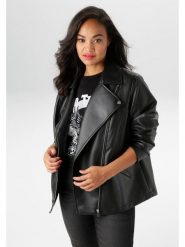 Aniston Kurtka w kolorze czarnym ze skóry syntetycznej rozmiar: 48. Czarne kurtki Aniston, bez wzorów, ze skóry, bez kaptura. Za 173.99 zł.