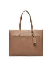 Calvin Klein Torebka Ck Must Medium Shopper_Mono K60K612774 Beżowy. Brązowe shopper bag Calvin Klein, bez wzorów, ze skóry, bez dodatków. Za 469.99 zł.