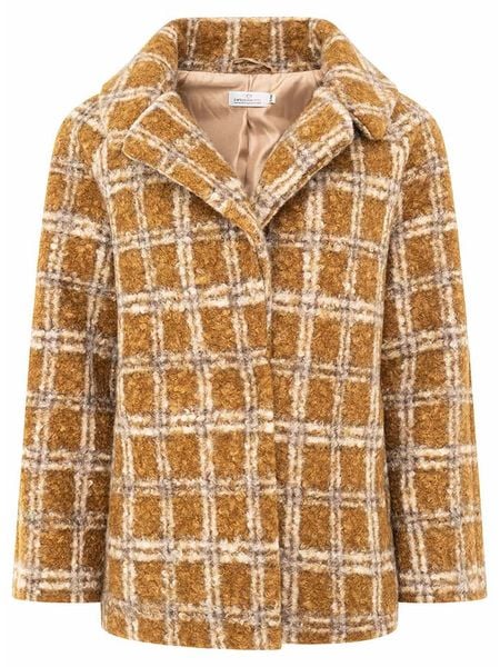 Zwillingsherz Płaszcz przejściowy w kolorze jasnobrązowo-beżowym rozmiar: S/M. Brązowe płaszcze Zwillingsherz, m, bez wzorów, bez kaptura. Za 274.75 zł.