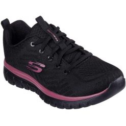 Buty sportowe damskie Skechers Get Connected. Czarne buty sportowe lifestyle Skechers, bez wzorów, sportowe, bez zapięcia, skechers sport. Za 390.00 zł.