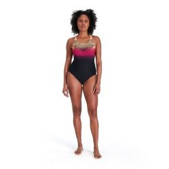 Strój Kąpielowy Speedo Digital Medalist – Czarny/Papaja/Magenta – Rozmiar 28. Czarne stroje jednoczęściowe Speedo, bez wzorów, sportowe. Za 1,075.33 zł.