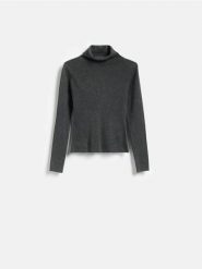 Sweter z wiskozą - ciemnoszary. Szare swetry Reserved, l, bez wzorów, z dzianiny, bez ramiączek. Za 109.99 zł.