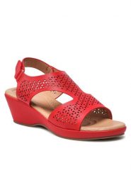 Clara Barson Sandały WSS20509-01 Czerwony. Czerwone sandały Clara Barson, bez wzorów, ze skóry, bez obcasa, na koturnie, bez zapięcia. Za 119.99 zł.