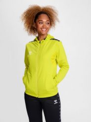 Damska poliestrowa bluza dresowa zapinana na zamek z kapturem Hummel Authentic. Zielone bluzy Hummel, xs, bez wzorów, z dresówki, z kapturem, na fitness i siłownię. Za 246.50 zł.