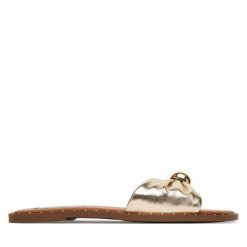 Klapki Steve Madden. Żółte klapki Steve Madden, bez wzorów, bez obcasa, bez zapięcia. Za 429.99 zł.