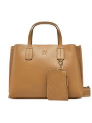 Tommy Hilfiger Torebka Th Distinct Mini Tote AW0AW17192 Brązowy. Brązowe torebki klasyczne Tommy Hilfiger, bez wzorów, ze skóry, bez dodatków. Za 419.99 zł.