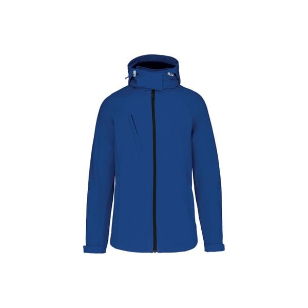 Kurtka damska z kapturem Kariban Softshell. Niebieskie kurtki KARIBAN, bez wzorów, z softshellu, z kapturem. Za 275.00 zł.