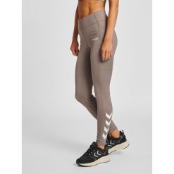 Damskie legginsy mid-rise Hummel MT Chipo. Szare legginsy Hummel, bez wzorów, sportowe. Za 167.50 zł.