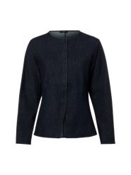 Opus Dżinsowa bluzka damska - Fartis Kobiety Bawełna niebieski jednolity, 38. Niebieskie bluzki Opus, uniwersalny, bez wzorów, z bawełny, eleganckie, bez kołnierzyka, bez ramiączek. Za 399.95 zł.