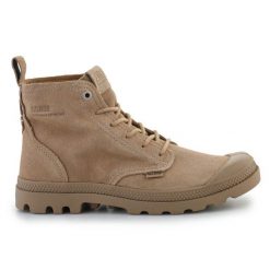 Buty Palladium Pampa Hi Skin U 74379-284-M Tan beżowy. Brązowe buty treningowe bez wzorów, z gumy, przed kolano, bez zapięcia. Za 681.40 zł.