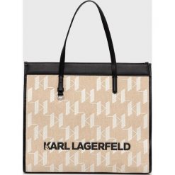 Karl Lagerfeld torebka kolor beżowy. Brązowe shopper bag KARL LAGERFELD, bez wzorów, na ramię, bez dodatków. Za 1,149.90 zł.