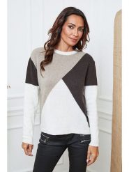 So Cachemire Sweter "Lanos" w kolorze brązowo-beżowo-kremowym rozmiar: L. Brązowe swetry So Cachemire, l, bez wzorów, z kaszmiru, bez ramiączek. Za 226.77 zł.