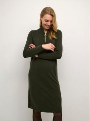 Cream Sukienka dzianinowa Crdela Knit 10611862 Zielony Straight Fit. Zielone sukienki Cream, s, bez wzorów, z dzianiny, bez kołnierzyka, bez ramiączek. Za 189.99 zł.