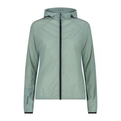 Damska wiatrówka z kapturem CMP. Niebieskie kurtki przeciwdeszczowe CMP, bez wzorów, z softshellu, z kapturem, do biegania. Za 340.00 zł.