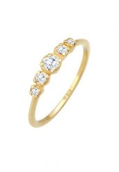 Elli Damski pierścionek zaręczynowy z cyrkonią w pozłacanym srebrze 925 Sterling Silver Pierścionki 1 ct. Szare pierścionki Elli, z cyrkonią, pozłacane. Za 248.99 zł.